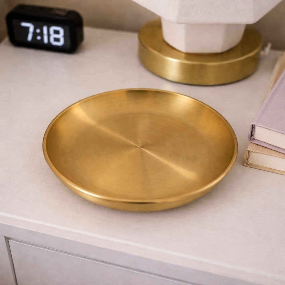 GOLD Plated 8” Stainless Steel Accent Dish Plate